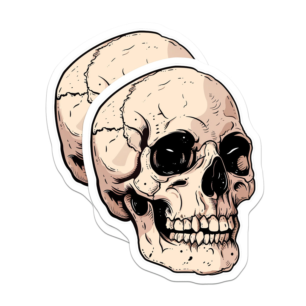 (2 Pack) Gothic Skull Magnets - Dark Academia Decor - Macabre Art Aesthetic Refrigerator Display - 5 Inches On Longest Side - Thick Durable Magnet - Made in USA - MAG37052