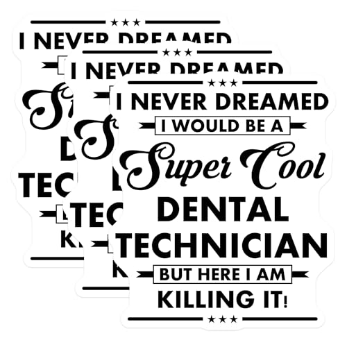 (3 Pack) Dental Technician Decals - Cool Technician - Killing It Laptop Decal - 3 Inches On Longest Side - Easy Peel & Apply - Made in USA - 3MCS4787