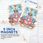 (2 Pack) The Mom Tarot Card Magnets - Sacred Motherhood Child Oracle Art - Whimsical Celestial Family Love Fridge Decor - 5 Inches On Longest Side - Thick Durable Magnet - Made in USA - MAG22603