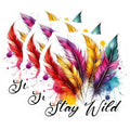 (3 Pack) Feather Decals - Bohemian Stickers - Laptop Decals - Stay Wild - 3 Inches On Longest Side - Easy Peel & Apply - Made in USA - 3MCS6312