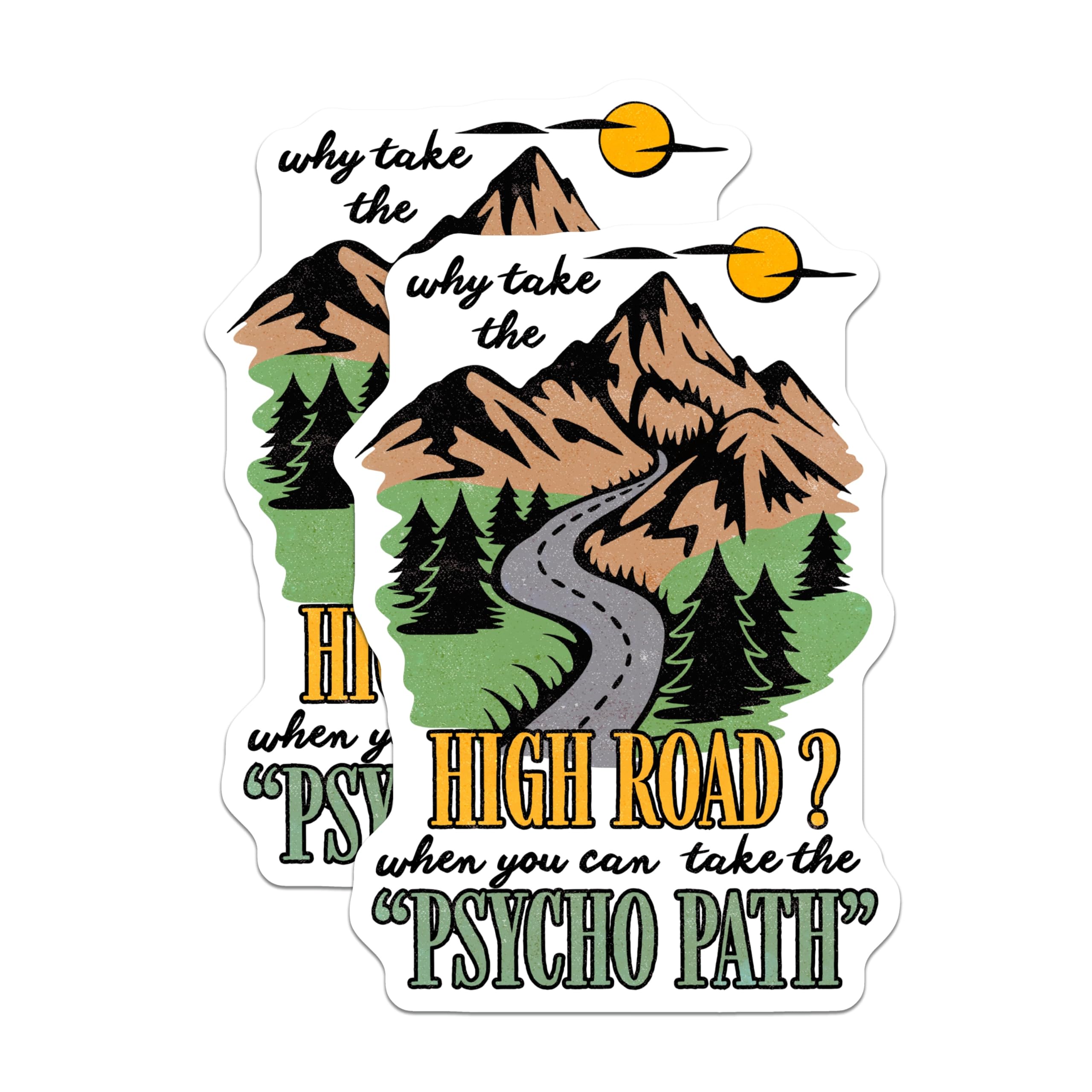 (2 Pack) Psycho Path Magnets - Funny Road Trip Humor - Witty Fridge Decor - 5" On Longest Side - Premium Magnet - for Cars, Refrigerators, Toolboxes, Lockers - Made in USA - MAG16329