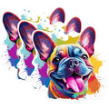 (3 Pack) French Bulldog Decals - Colorful Dog Art - Laptop Stickers - 3 Inches On Longest Side - Easy Peel & Apply - Made in USA - 3MCS0734