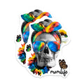 (2 Pack) Momlife Skull Magnets - Tie Dye Rainbow Aesthetic - Sunflower Butterfly Boho Decor - 5 Inches On Longest Side - Thick Durable Magnet - Made in USA - MAG19368