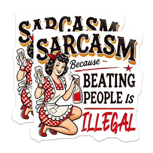 (2 Pack) Sarcasm Stickers - Humorous Quote - Funny Vinyl Decal - 5" On Longest Side - Sticks to Smooth Flat Surfaces - Made in USA - BMCS5703