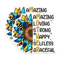 (2 Pack) Amazing Mother Stickers - Loving Strong Happy Selfless Stickers - Graceful Mother Flower Stickers - 5" On Longest Side - Sticks to Smooth Flat Surfaces - Made in USA - BMCS6785