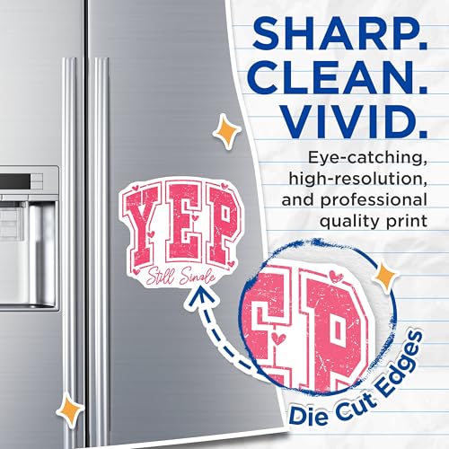 (2 Pack) Yep Still Single Magnets - Funny Single Word Art Magnets - Humor Quote Magnets - Fridge Decor Magnets - 5" On Longest Side - for Cars, Refrigerators, Toolboxes, Lockers - Made in USA MAG3616