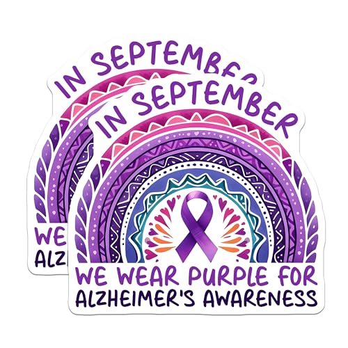 (2 Pack) Alzheimer's Awareness Magnet - September Support - 5" On Longest Side - Sticks to Smooth Flat Surfaces - Made in USA - MAG9792