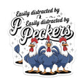 (2 Pack) Easily Distracted by Peckers Magnets - Funny Rooster Design - Farm Animal Humor - Fridge Decoration - Kitchen Fun - 5" On Longest Side - for Cars, Fridges, Toolboxes - Made in USA - MAG6680