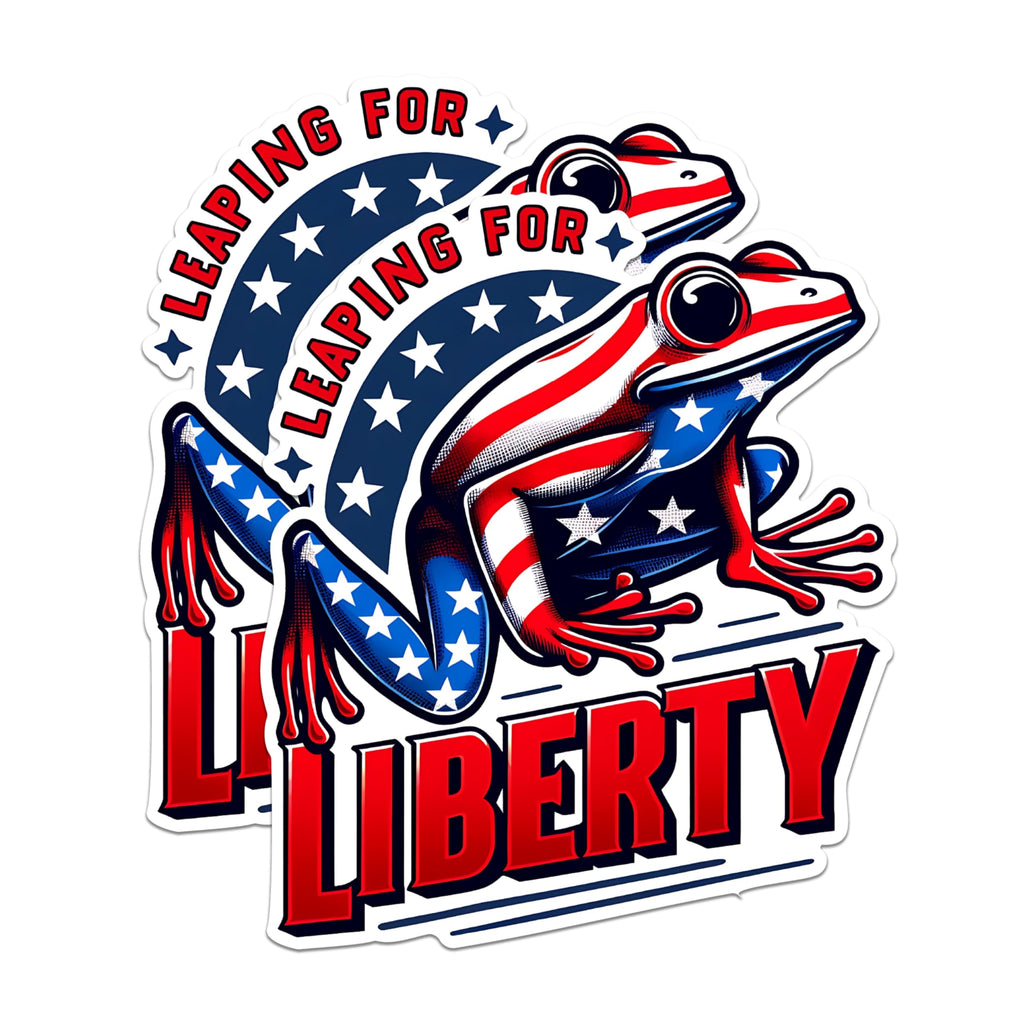(2 Pack) Leaping for Liberty Magnets - Patriotic Frog Magnets - USA Flag Frog Magnets- 5" On Longest Side - for Fridges, Toolboxes, Cars - Made in USA - MAG2713