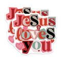 (2 Pack) Jesus Loves You Magnets - Christian Faith Inspirational Decor - Religious Refrigerator Locker Affirmation - 5 Inches On Longest Side - Thick Durable Magnet - Made in USA - MAG20022