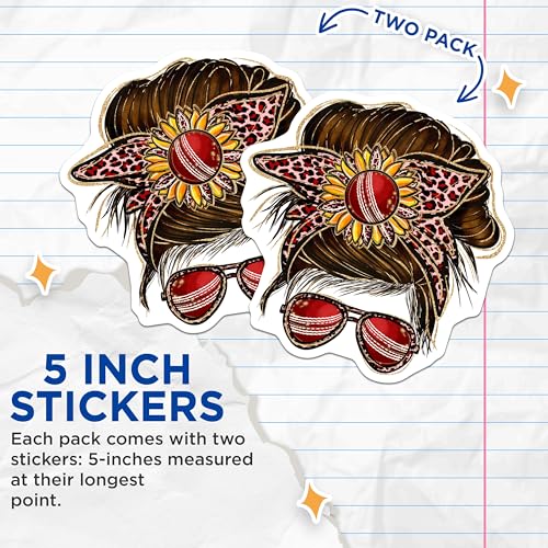 (2 Pack) Sunflower Hair Band Sticker - Leopard Print - Sunglasses Sticker Set - 5" On Longest Side - Sticks to Smooth Flat Surfaces - Made in USA - BMCS6203