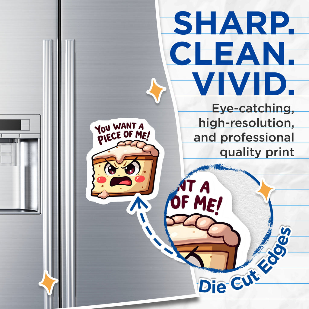 (2 Pack) Sassy Cake Magnets - Funny Food Humor - Refrigerator Decor for Kitchen - Cute Dessert Pie Statement Piece - 5 Inches On Longest Side - Thick Durable Magnet - Made in USA - MAG37504
