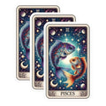 (3 Pack) Pisces Zodiac Decals - Astrology Sign Sticker - Celestial Art Laptop Decals - 3 Inches On Longest Side - Easy Peel & Apply - Made in USA - 3MCS4028