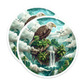 (2 Pack) Bald Eagle Magnets - Majestic Wildlife Fantasy Art - Floating Island Waterfall Nature Scene Refrigerator Locker Decor - 5" - Durable Magnet - Made in USA - MAG37610