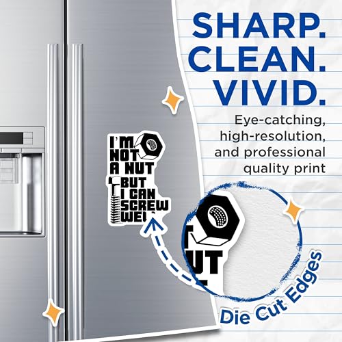 (2 Pack) I'm Not A Nut But I Can Screw Well Magnets Magnets - Novelty Magnet - Tool Magnet - 5" On Longest Side - Made in USA - Sticks to Refrigerators & Metal Surfaces - MAG8901