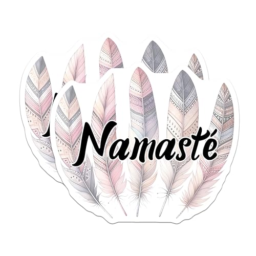 (2 Pack) Namaste Feather Magnets - Boho Home Decor - 5" On Longest Side - for Cars, Fridges, Toolboxes - Made in USA - MAG7549