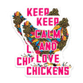 (2 Pack) Keep Calm and Love Chickens Magnets - Chicken Lover Decor - Farmhouse Kitchen Magnets - 5" On Longest Side - for Cars, Fridges, Toolboxes - Made in USA - MAG5641