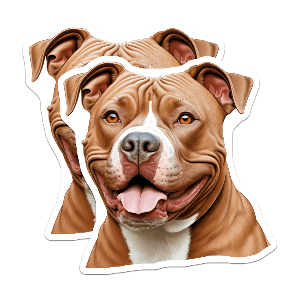 (2 Pack) Pitbull Dog Magnets - Happy Dog Owner Decor - Pet Parent Refrigerator Magnets - 5 Inches On Longest Side - Thick Durable Magnet - Made in USA - MAG28210