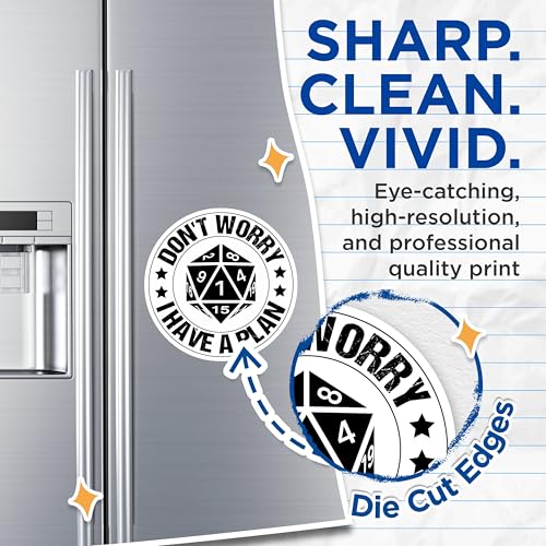 **(2 Pack) Don't Worry I Have A Plan Magnets - D20 Dice Magnets - RPG Tabletop Gaming Magnets** - 5" On Longest Side - for Cars, Fridges, Toolboxes - Made in USA - MAG3980