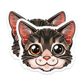 (2 Pack) Cute Cat Head Magnets - Kawaii Animal Fridge Decor - Pet Lover Locker Magnets - 5 Inches On Longest Side - Thick Durable Magnet - Made in USA - MAG37034