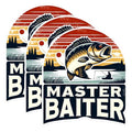 (3 Pack) Master Baiter Decals - Fishing Decal - Funny Fishing Decal - 3 Inches On Longest Side - Easy Peel & Apply - Made in USA - 3MCS1468
