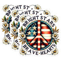 (3 Pack) American Peace Sign Decals - Patriotic USA - Floral Laptop - 3 Inches On Longest Side - Easy Peel & Apply - Made in USA - 3MCS8425