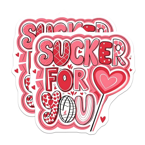 (2 Pack) Sucker for You Magnets - Love Quote Magnets - Romantic Heart Magnets for Valentine's Day - 5" On Longest Side - for Cars, Refrigerators, Toolboxes, Lockers - Made in USA BMCS3374