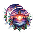 (2 Pack) Sea Turtle Magnets - Ocean Sunset Landscape Scene - Tropical Beach Aesthetic Decor - Marine Animal Refrigerator Art - 5 Inches On Longest Side - Thick Durable Magnet - Made in USA - MAG22998