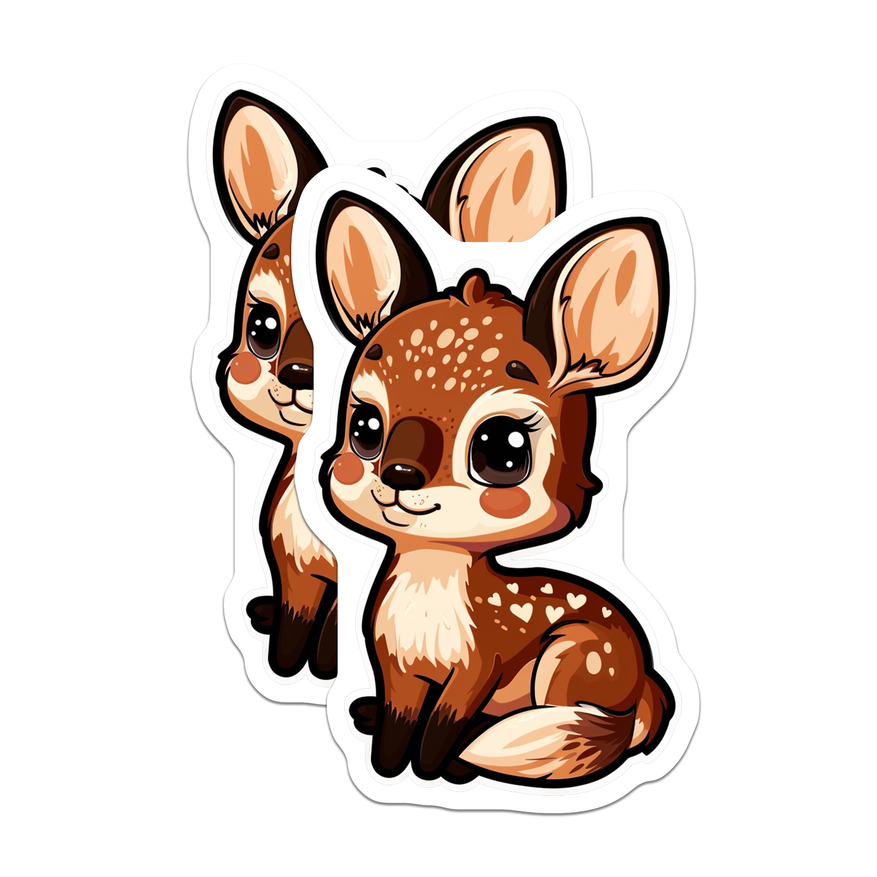 (2 Pack) Cute Fawn Magnets - Adorable Baby Deer Decor - Woodland Nursery Kitchen Fridge Locker Magnet - 5 Inches On Longest Side - Thick Durable Magnet - Made in USA - MAG37229