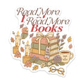 (2 Pack) Read More Books Magnets - Cozy Book Lover Refrigerator Decor - Literary Reader Aesthetic Item - 5 Inches On Longest Side - Thick Durable Magnet - Made in USA - MAG37585