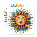(2 Pack) Celestial Smiling Sun Puzzle Magnets - Bohemian Home Decor - Positive Energy Accent - 5 Inches On Longest Side - Thick Durable Magnet - Made in USA - MAG25419