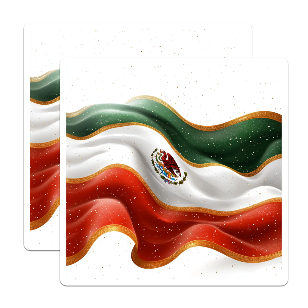 (2 Pack) Mexican Flag Magnets - Mexico Patriotic Decor - Cultural Pride Refrigerator Magnets - 5 Inches On Longest Side - Thick Durable Magnet - Made in USA - MAG28016