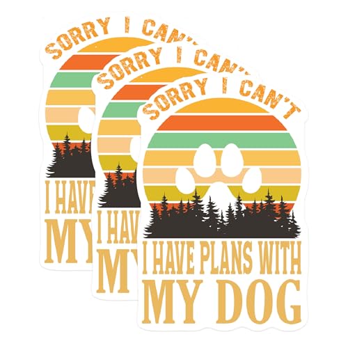 (3 Pack) Dog Plans Decals - Funny Dog Lover - Pet Parent Laptop Decal - 3 Inches On Longest Side - Easy Peel & Apply - Made in USA - 3MCS4083