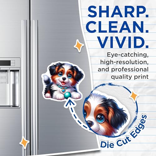 (2 Pack) Adorable Dog Decor Magnet - Fridge Accessories - 5" On Longest Side - Sticks to Smooth Flat Surfaces - Made in USA - MAG9442
