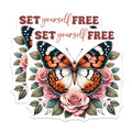 (2 Pack) Floral Butterfly Design Magnet - Motivational Quotes - Positive Affirmation Decor - 5" On Longest Side - Sticks to Smooth Flat Surfaces - Made in USA - MAG9736