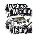 (2 Pack) Wishing I was Fishing Stickers - Fishing Lover Stickers - Outdoor Adventure Stickers - 5" On Longest Side - Sticks to Any Smooth Flat Surface - Made in USA - BMCS2629