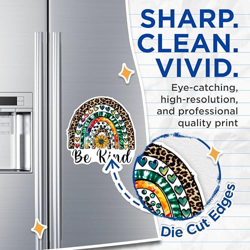 (2 Packs) Be Kind Sunflower Rainbow Magnets - Positive Inspiring Motivational Magnets - 5 Inches On Longest Side - Premium Magnet - for Fridges, Toolboxes, Cars - Made in USA - MAG2507