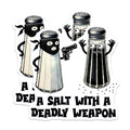 (2 Pack) Funny Pun Magnets - Kitchen Humor - Salt and Pepper Shaker Joke - 5" On Longest Side - for Cars, Fridges, Toolboxes - Made in USA - MAG7583