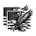(2 Pack) Eagle American Flag Magnets - Patriotic Decor - USA Flying Eagle - 5" On Longest Side - Premium Magnet - for Cars, Refrigerators, Toolboxes, Lockers - Made in USA - MAG16482
