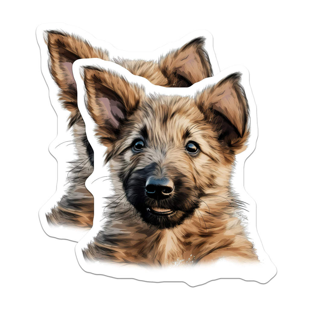 (2 Pack) German Shepherd Puppy Magnets - Cute Dog Lover Refrigerator Accent - Adorable Pet Owner Automotive Decor - 5 Inches On Longest Side - Thick Durable Magnet - Made in USA - MAG28631