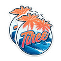 (2 Pack) Taree Magnets - Beach Town Vibe - Palm Tree Art - 5" On Longest Side - Premium Magnet - for Cars, Refrigerators, Toolboxes, Lockers - Made in USA - MAG18864
