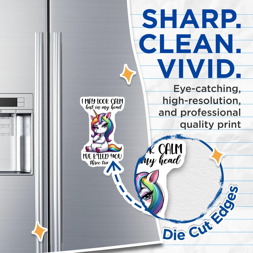 (2 Pack) Sarcastic Unicorn Magnets - Funny Unicorn Quote - Rainbow Unicorn Decor - 5" On Longest Side - Premium Magnet - for Cars, Refrigerators, Toolboxes, Lockers - Made in USA - MAG16723