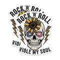 (2 Pack) Skull Sunflower Magnets - Rock n Roll American Flag - Leopard Lightning Bolt - 5" On Longest Side - Premium Magnet - for Cars, Refrigerators, Toolboxes, Lockers - Made in USA - MAG18124