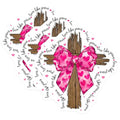(3 Pack) Religious Decals - Cross with Bow - Love Like Jesus - 3 Inches On Longest Side - Easy Peel & Apply - Made in USA - 3MCS2300