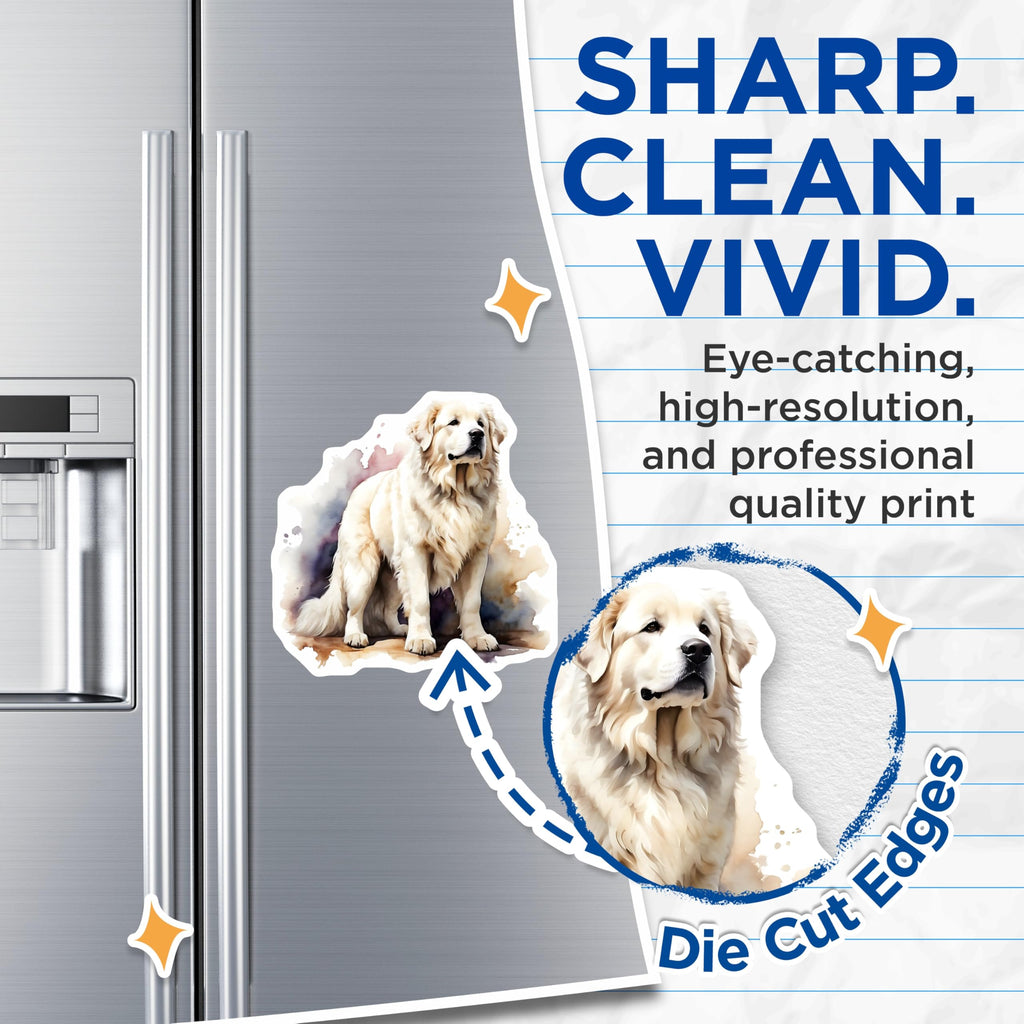 (2 Pack) Great Pyrenees Magnets - Dog Breed Decor - Fridge Magnets - 5" On Longest Side - Premium Magnet - for Cars, Refrigerators, Toolboxes, Lockers - Made in USA - MAG14378