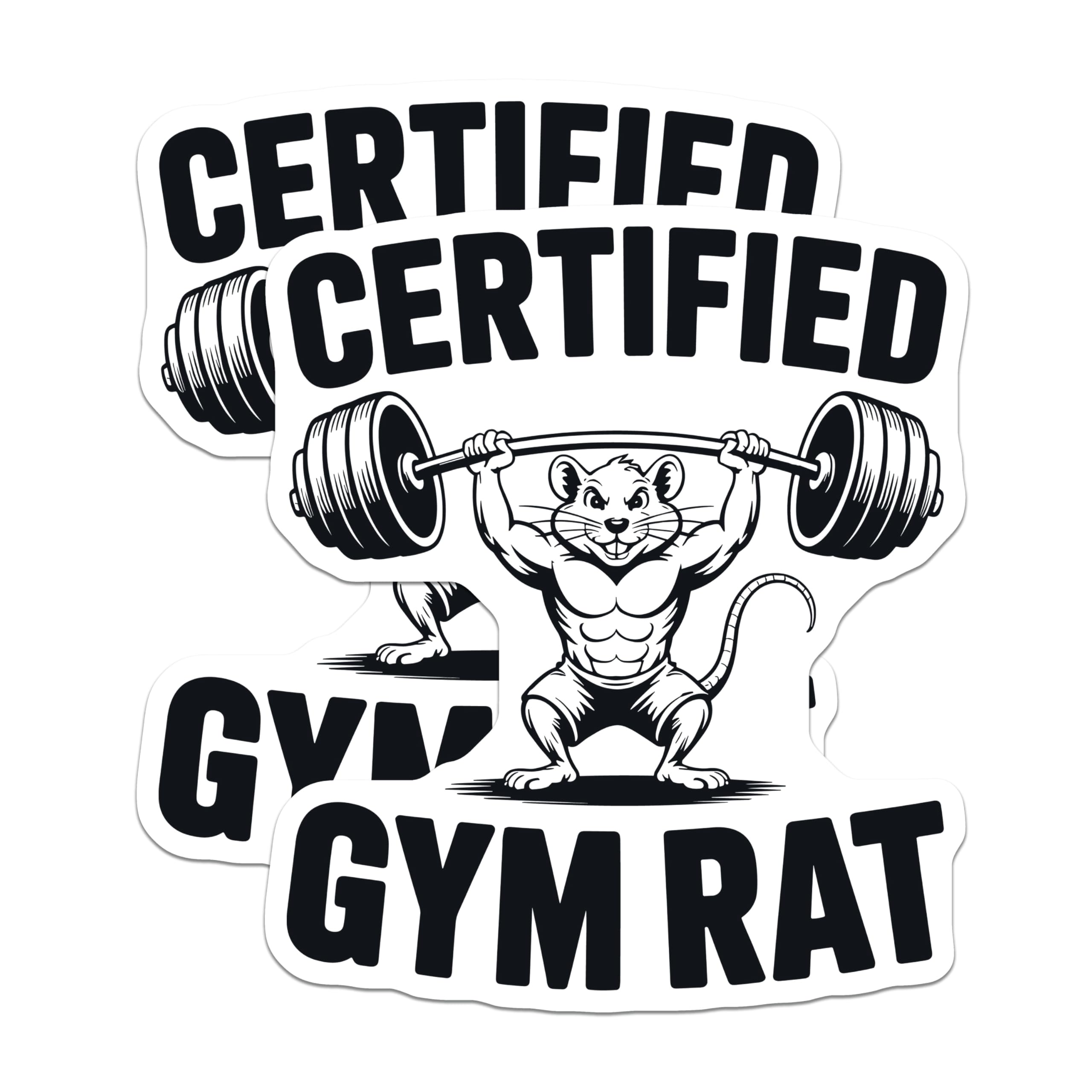 (2 Pack) Certified Gym Rat Magnets - Fitness Workout Humor - Weightlifting Inspiration - Bodybuilding Gym Decor - 5 Inches On Longest Side - Thick Durable Magnet - Made in USA - MAG23114