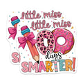 (2 Pack) Little Miss 100 Days Smarter Stickers - Kids School Achievement Stickers - Fun Classroom Decor Stickers - 5" On Longest Side - Sticks to Any Smooth Flat Surface - Made in USA - BMCS3518