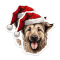 (2 Pack) Christmas Dog Magnets - Santa Hat Pet Decor - Holiday Animal Lover Accessory - 5 Inches On Longest Side - Thick Durable Magnet - Made in USA - MAG27513