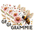 (3 Pack) Grammie Bumble Bee Decals - Floral Honey Bee - Grandma Laptop Decal - 3 Inches On Longest Side - Easy Peel & Apply - Made in USA - 3MCS1441