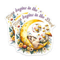 (2 Pack) Hope Begins in The Dark Stickers - Motivational Moon and Flowers Decal - 5" On Longest Side - Sticks to Smooth Flat Surfaces - Made in USA - BMCS9040 - BMCS9040